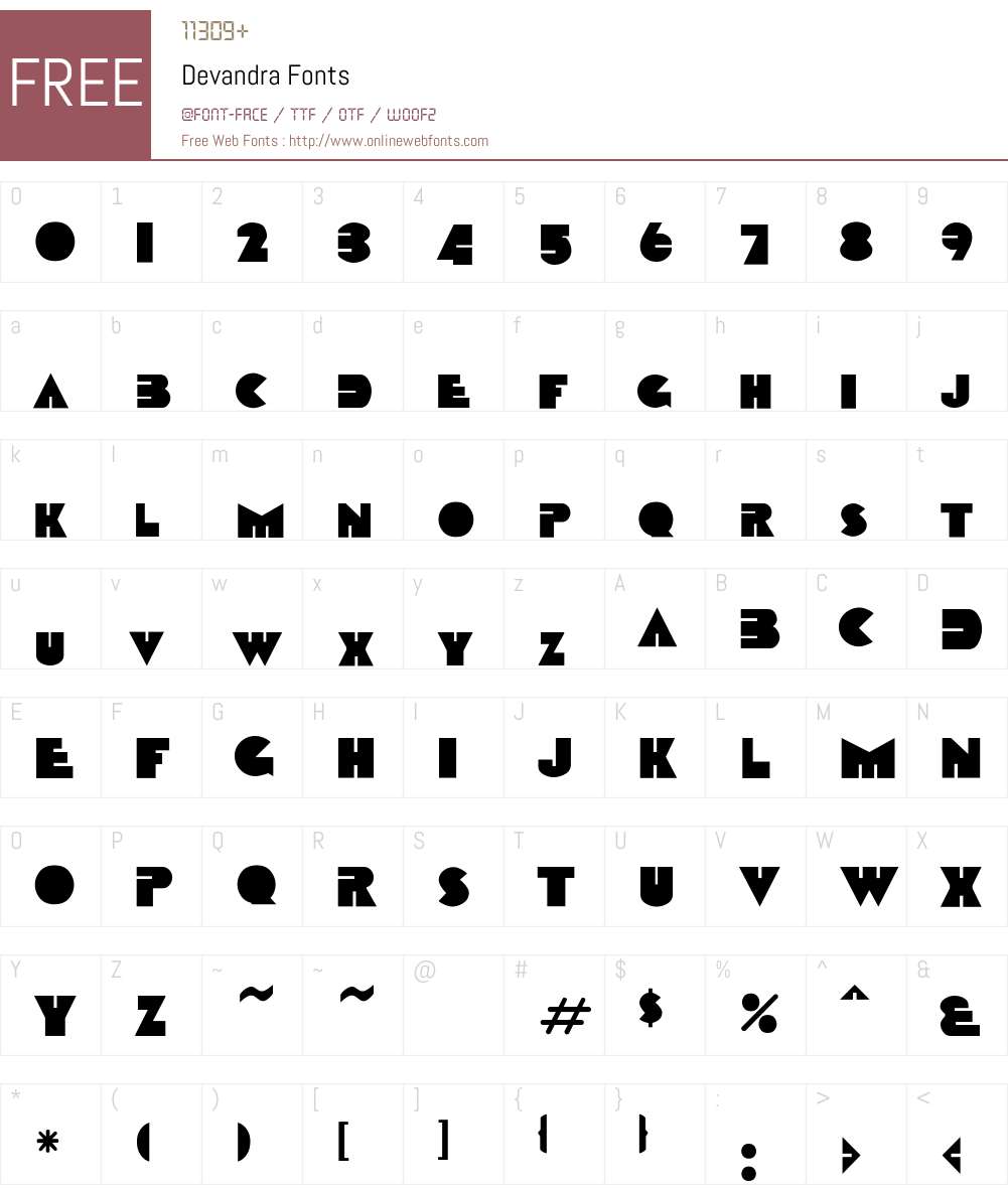 Devandra Font Screenshots