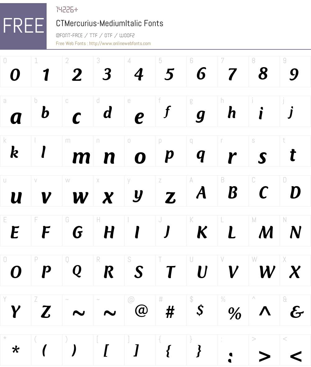 Club Type Mercurius Font Screenshots