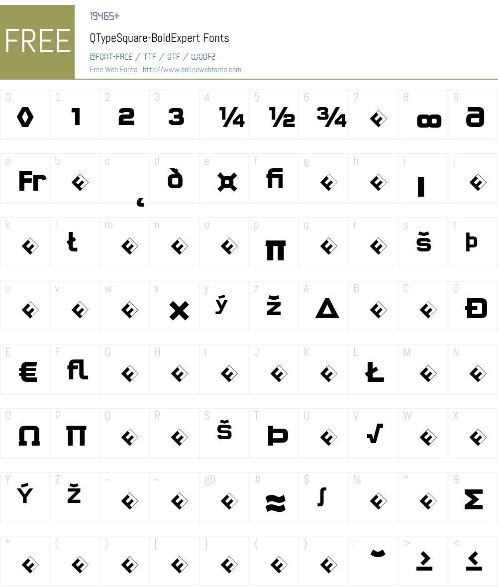 QTypeSquare-BoldExpert Font Screenshots