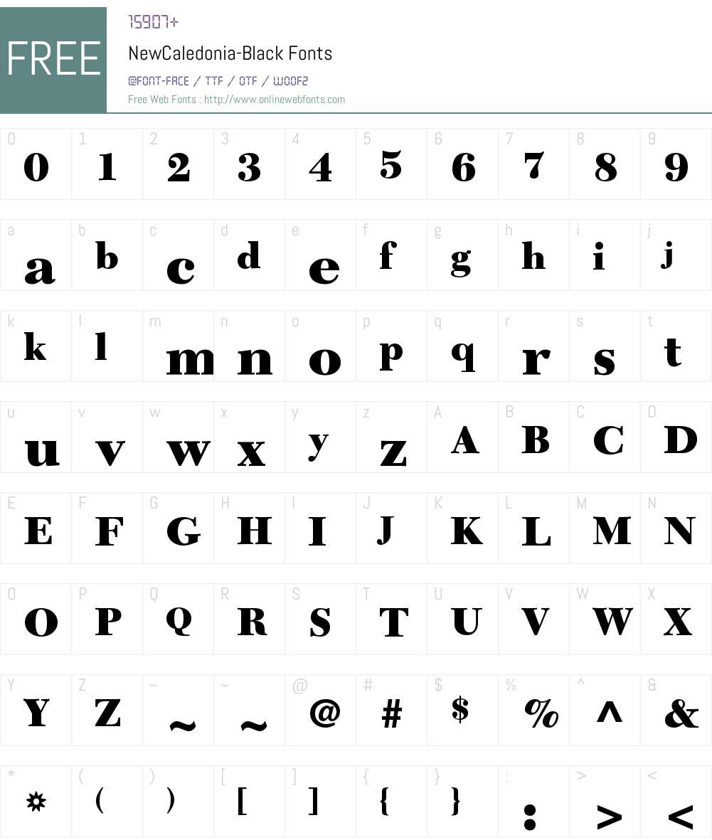 NewCaledonia Font Screenshots