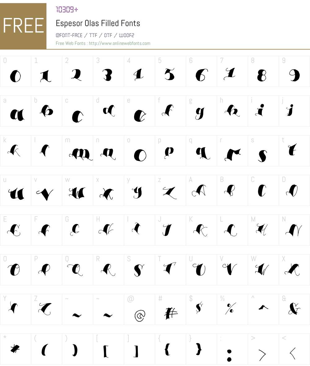 Espesor Olas Filled Font Screenshots
