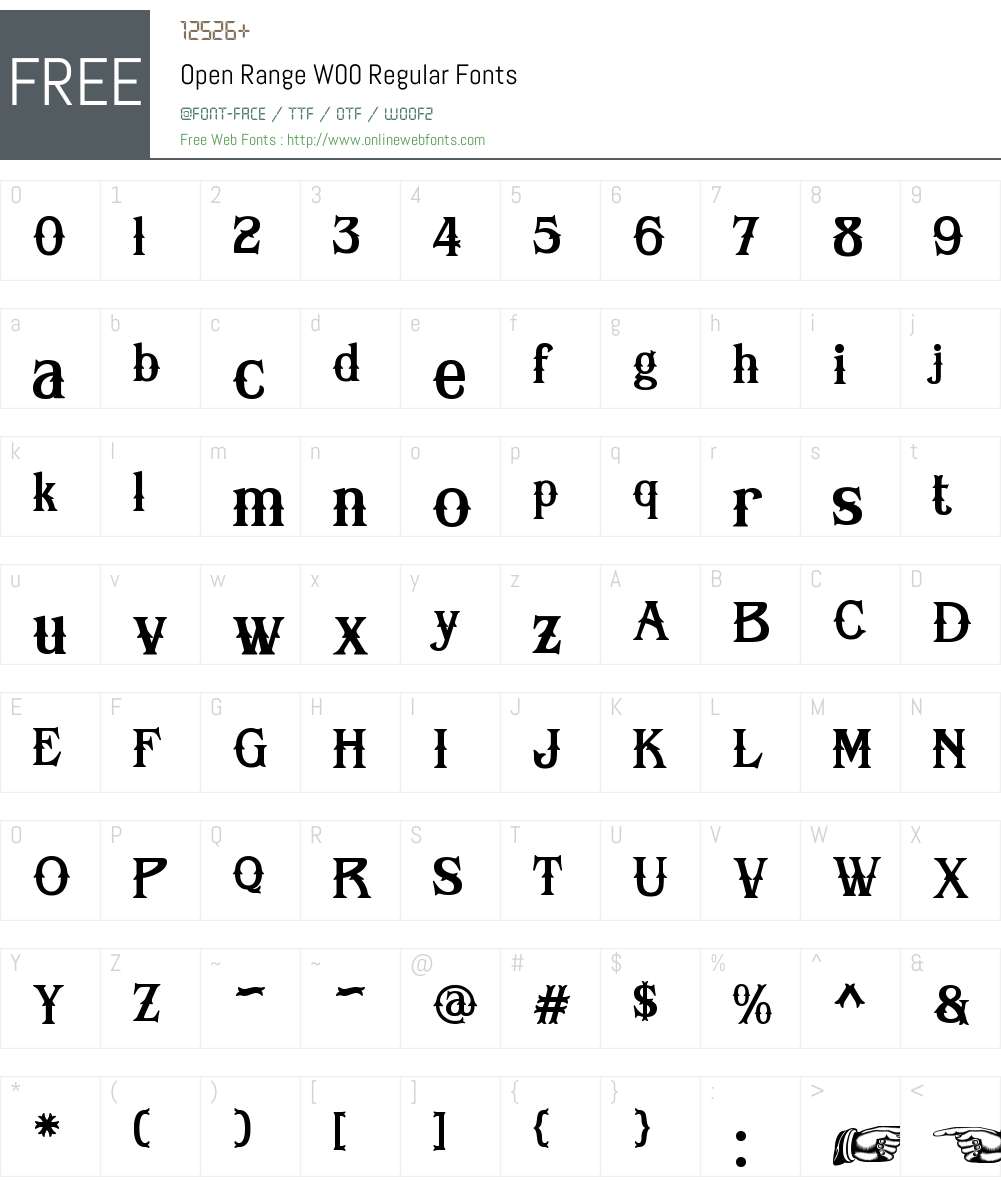 OpenRangeW00-Regular Font Screenshots