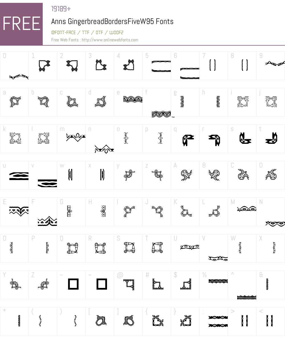 Ann's Gingerbread Borders Five Font Screenshots