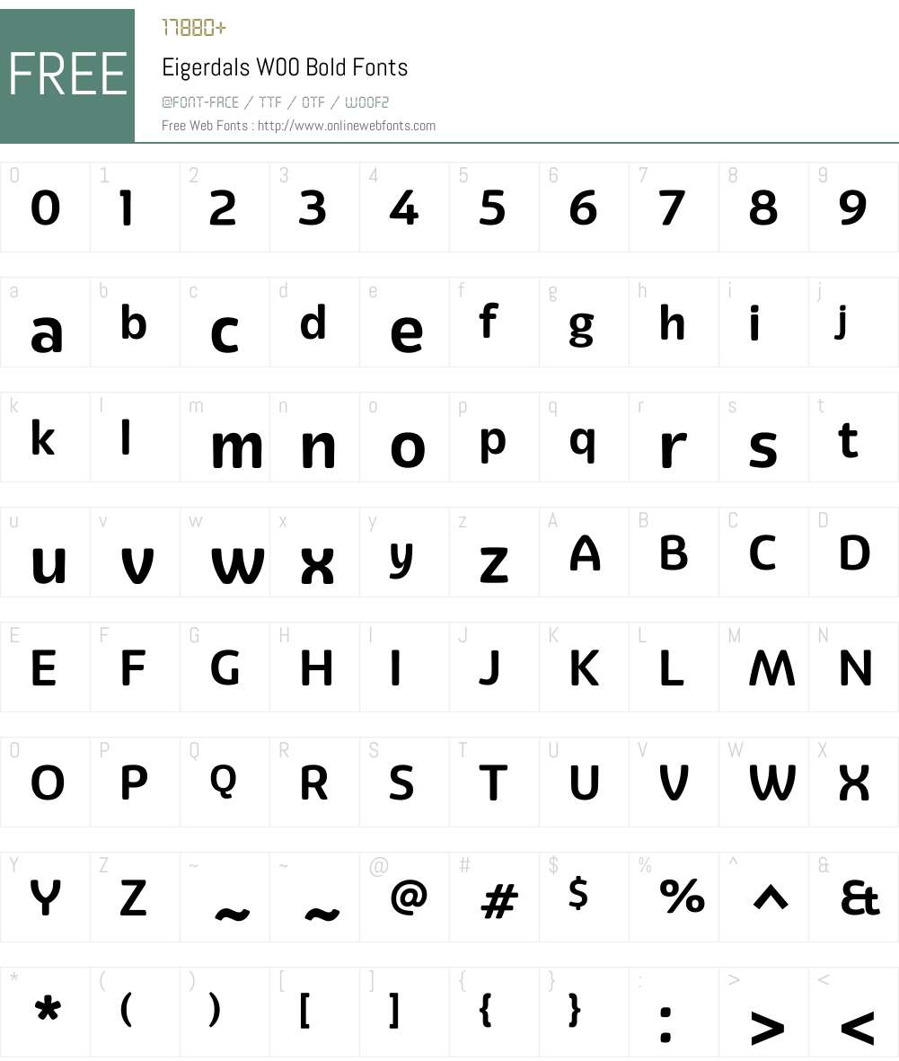 Eigerdals Bold Font Screenshots