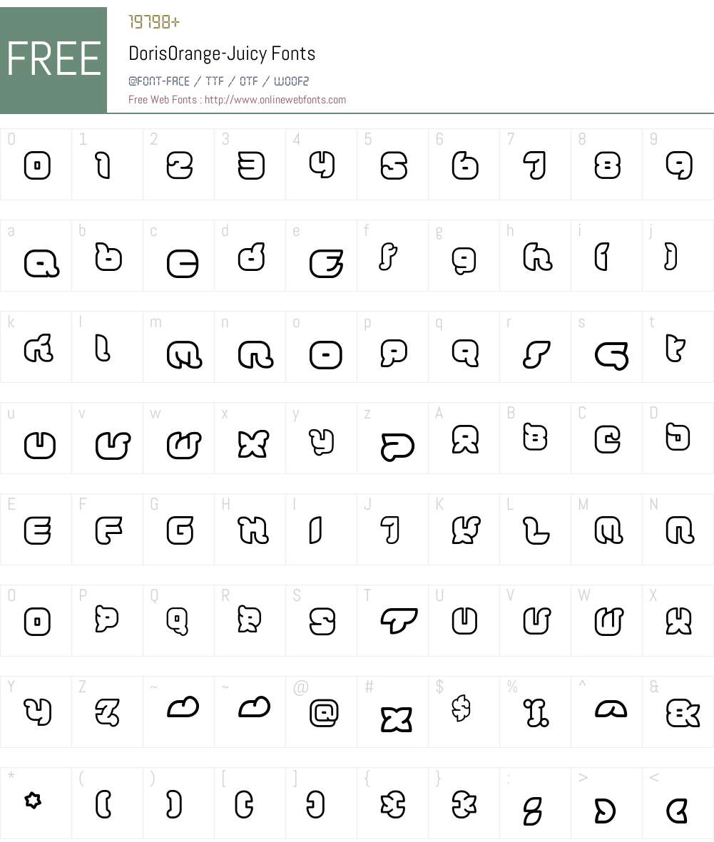 DorisOrange Font Screenshots