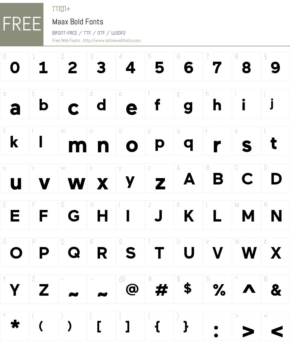 Maax Font Screenshots