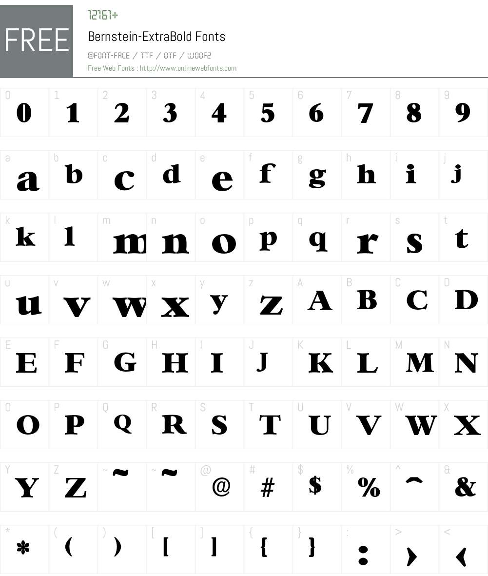 Bernstein-ExtraBold Font Screenshots