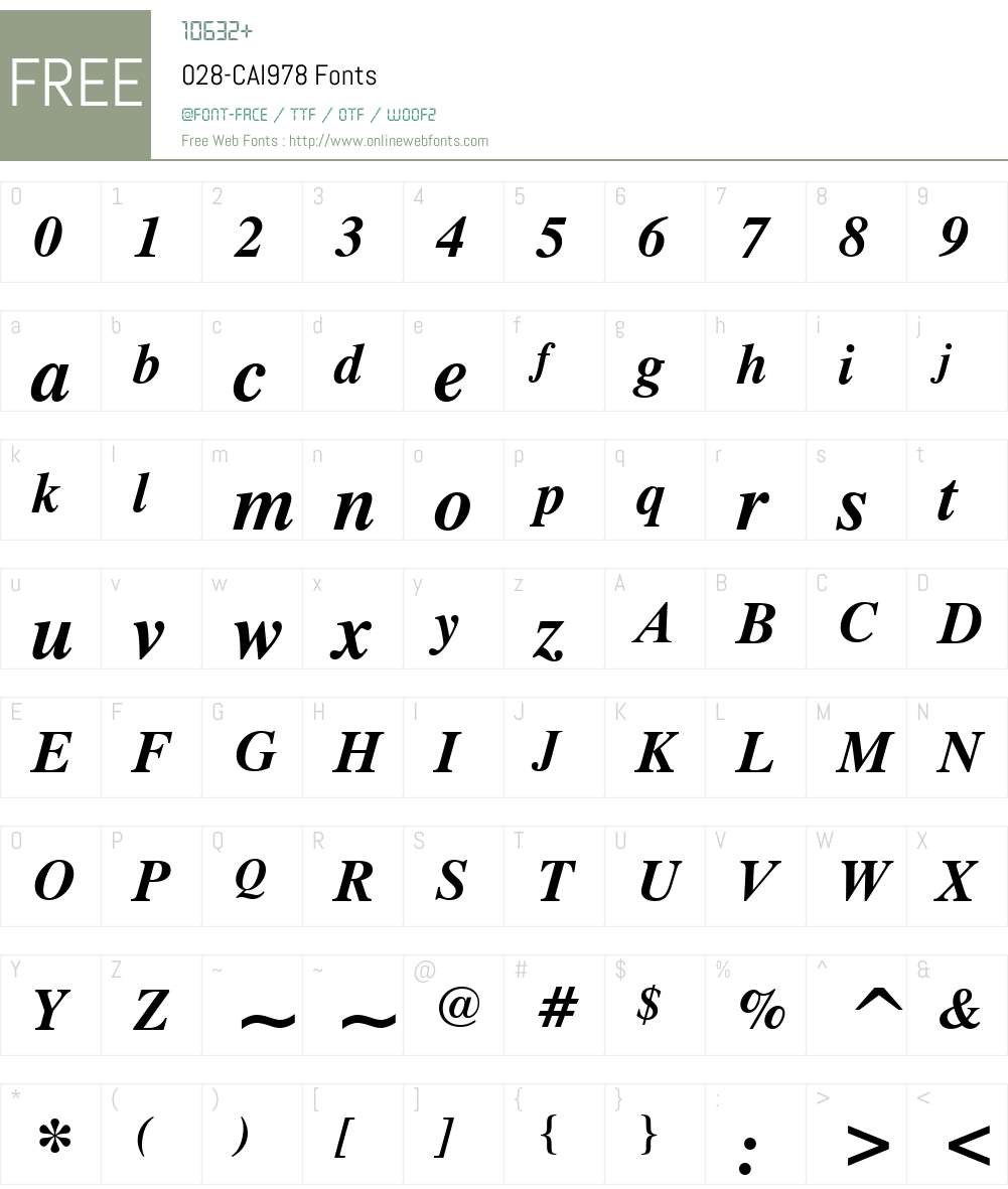 028-CAI978 Font Screenshots