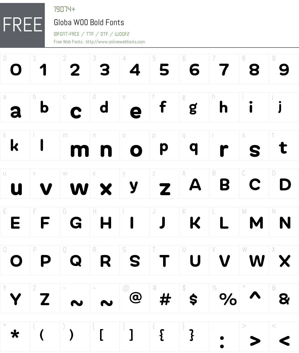 Globa Font Screenshots