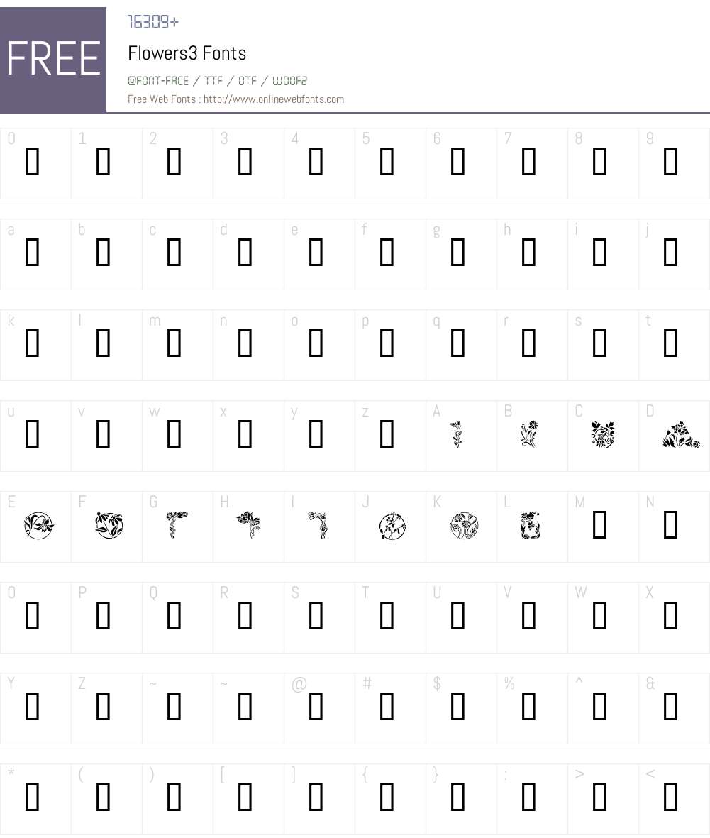 Flowers3 Font Screenshots