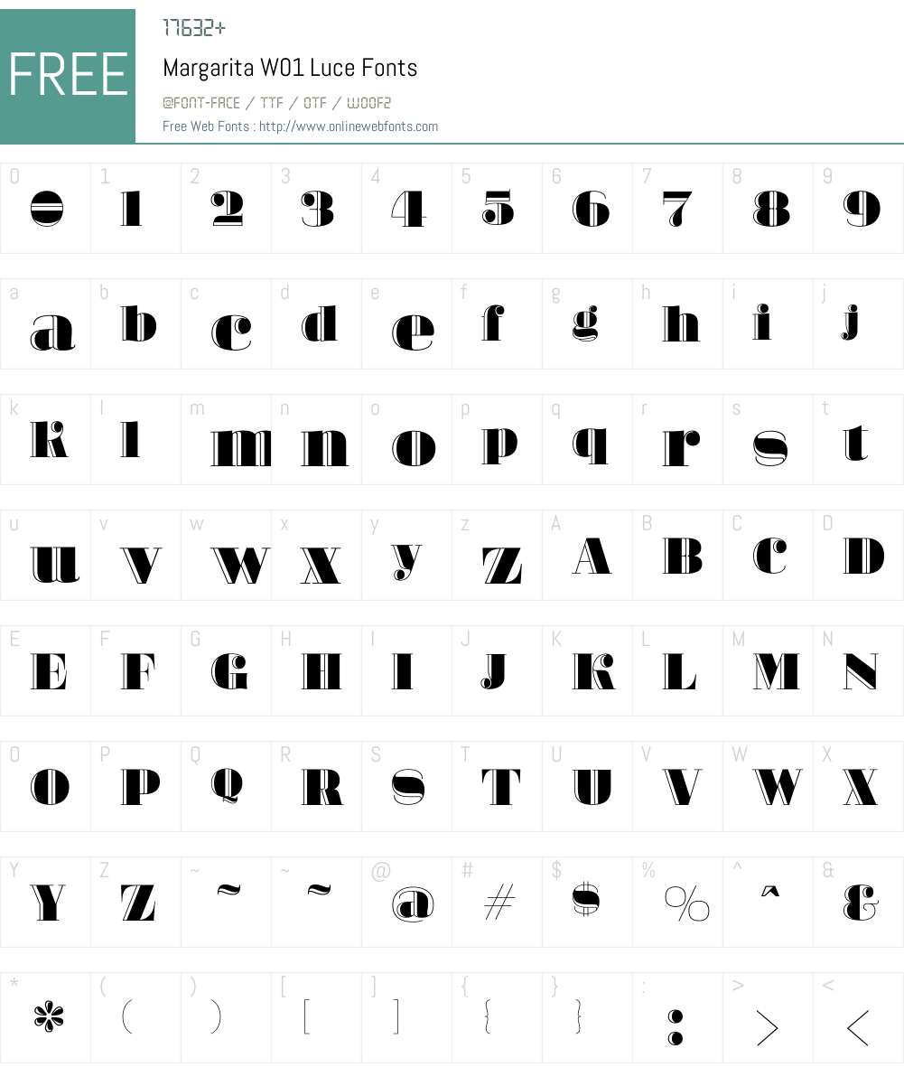 MargaritaW01-Luce Font Screenshots