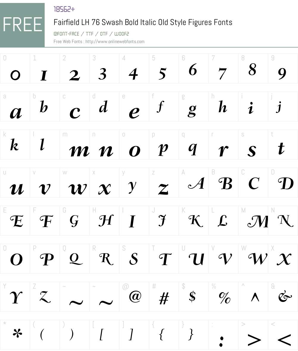 Fairfield LH Font Screenshots