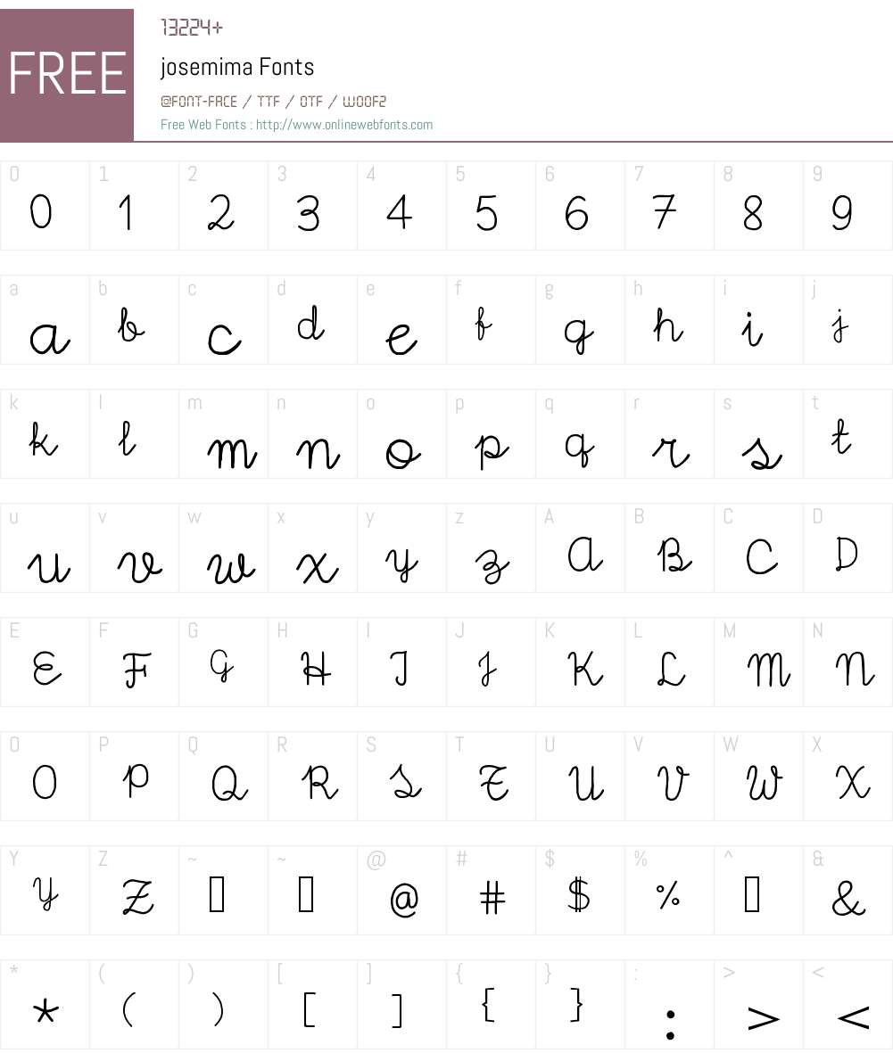josemima Font Screenshots