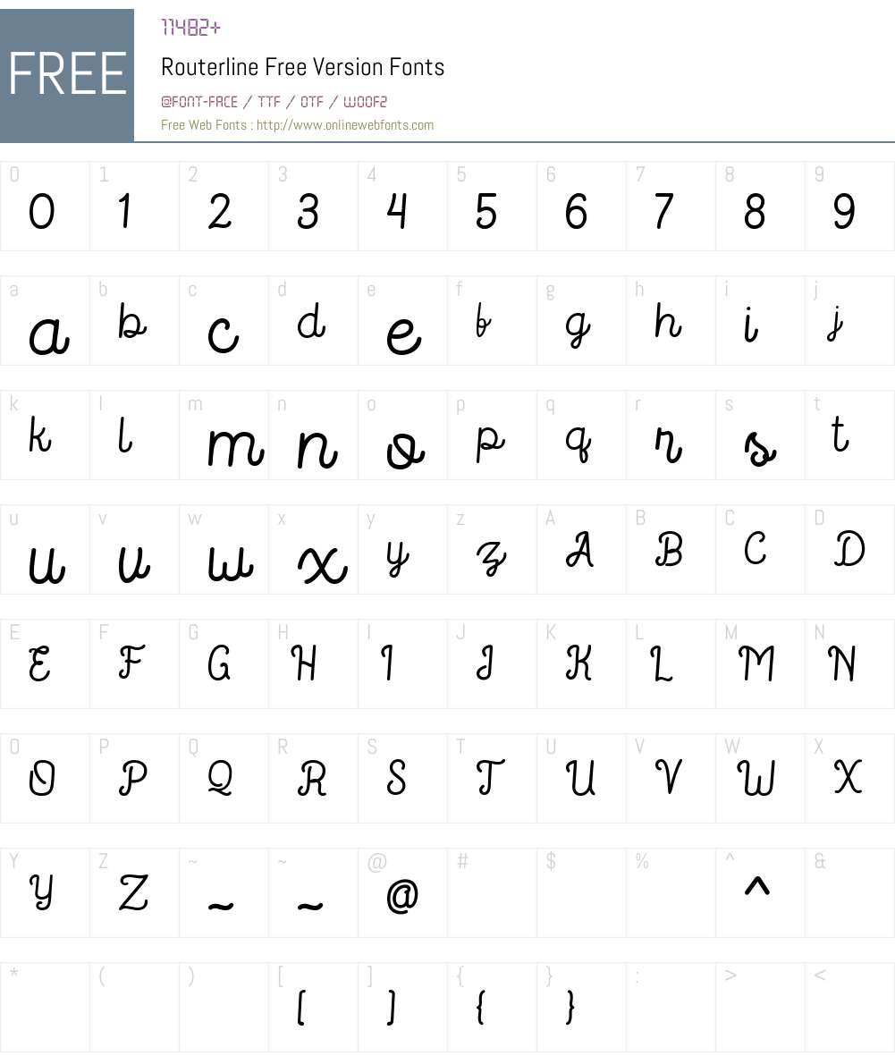 Routerline Free Version Font Screenshots