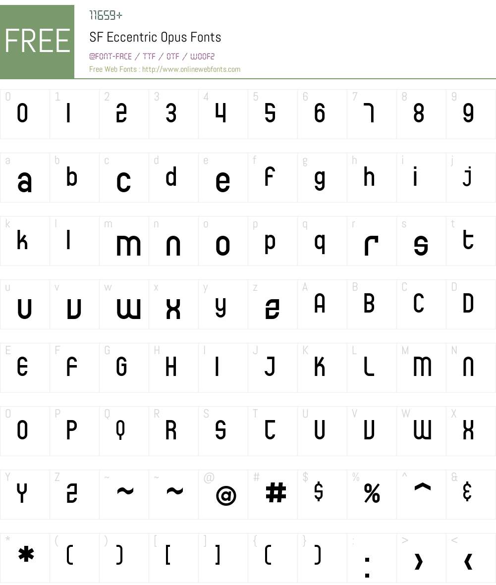 SF Eccentric Opus Font Screenshots