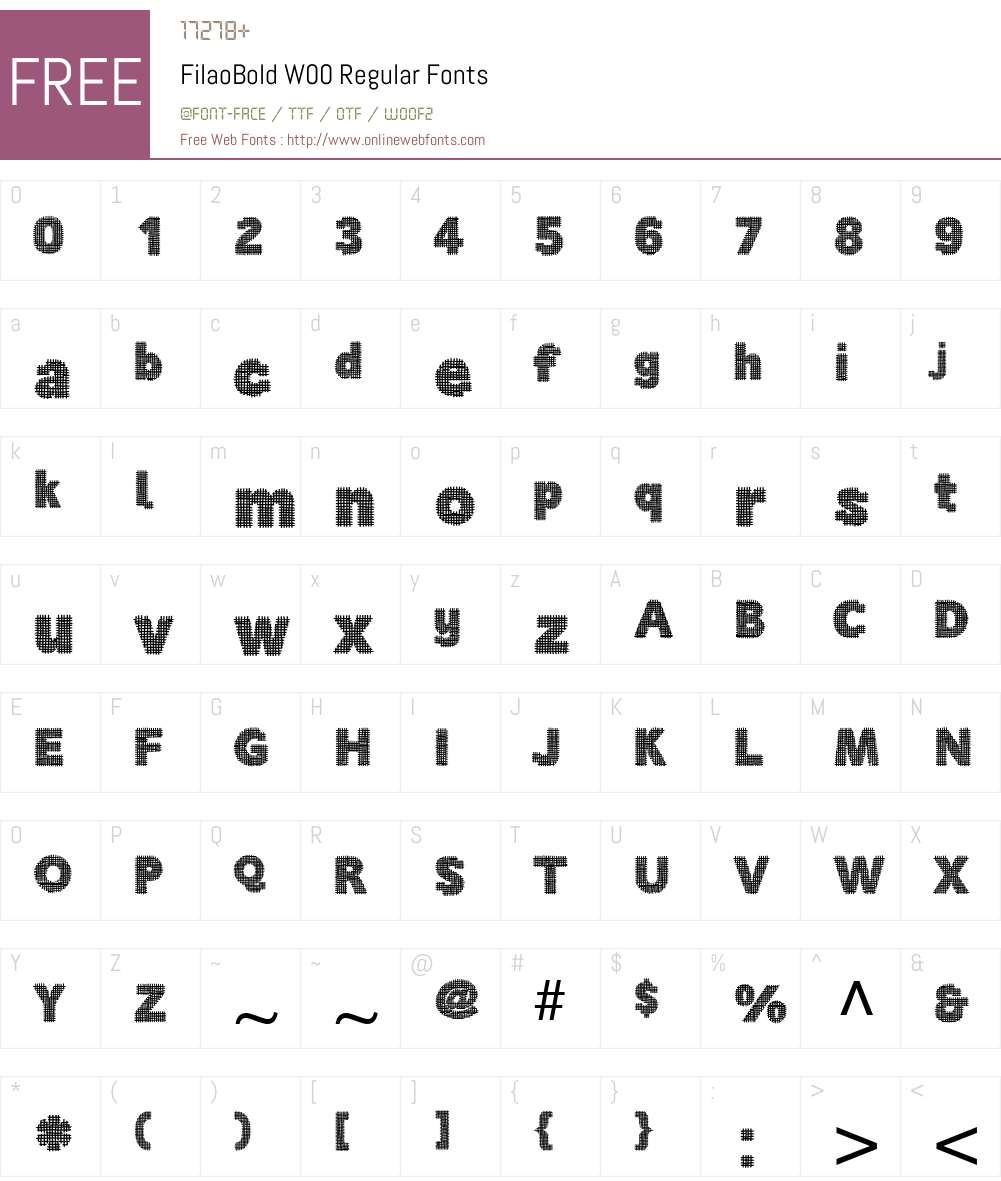FilaoBoldW00-Regular Font Screenshots