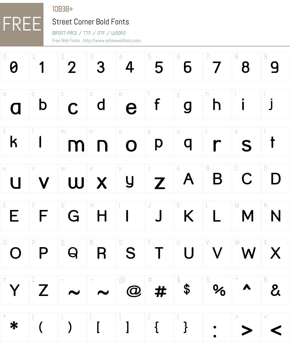 Street Corner Bold Font Screenshots