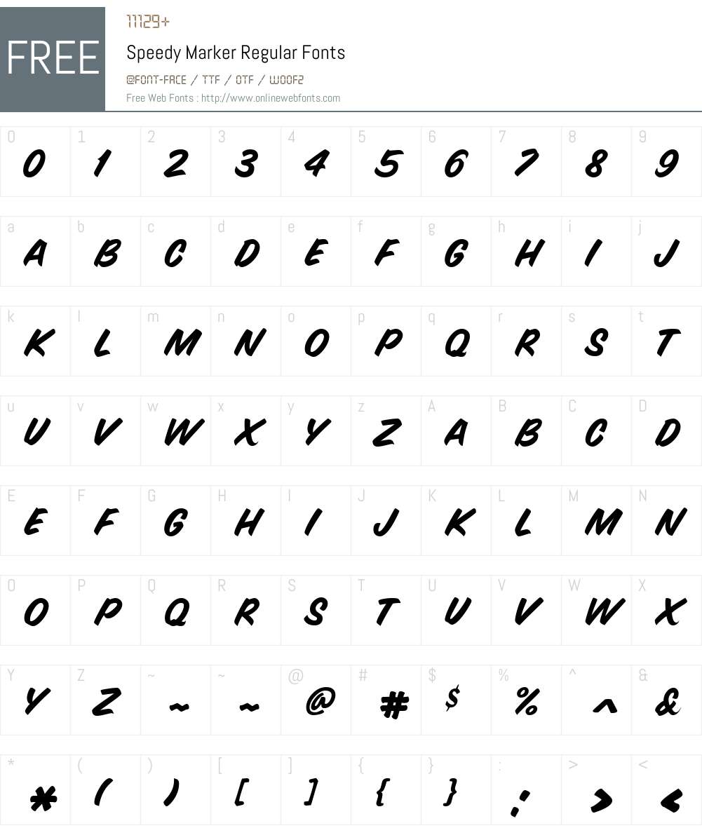 Speedy Marker Font Screenshots