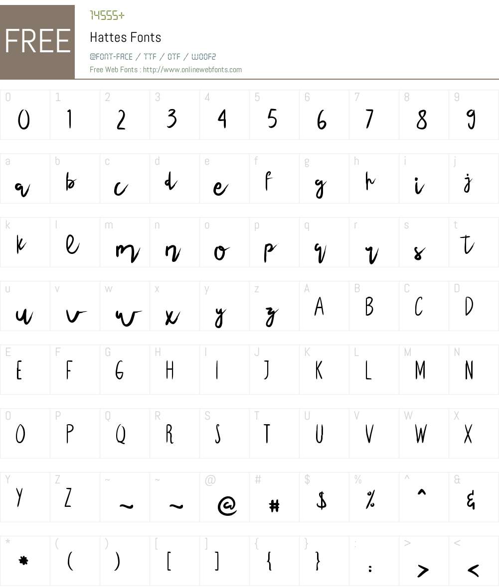Hattes Font Screenshots