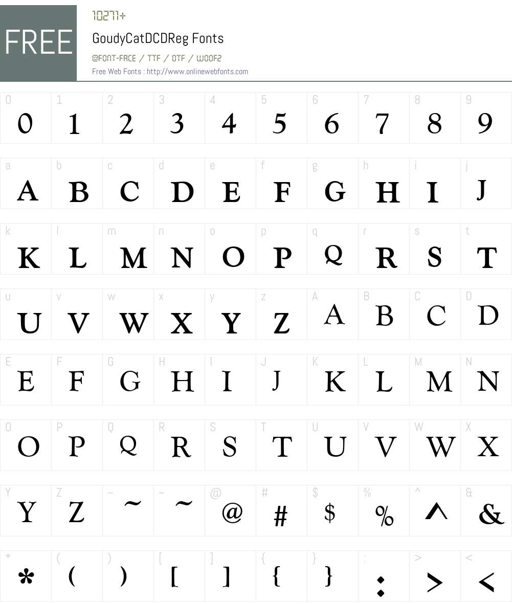 GoudyCatDCDReg Font Screenshots