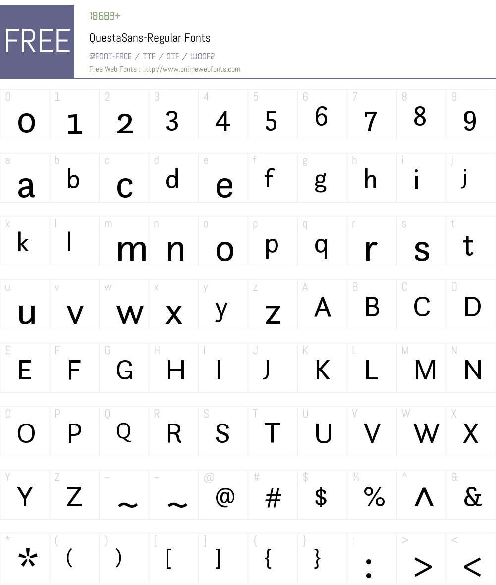 QuestaSansRegular 1.042 Fonts Free Download