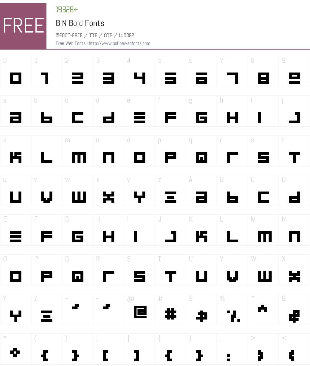 BIN Font Screenshots