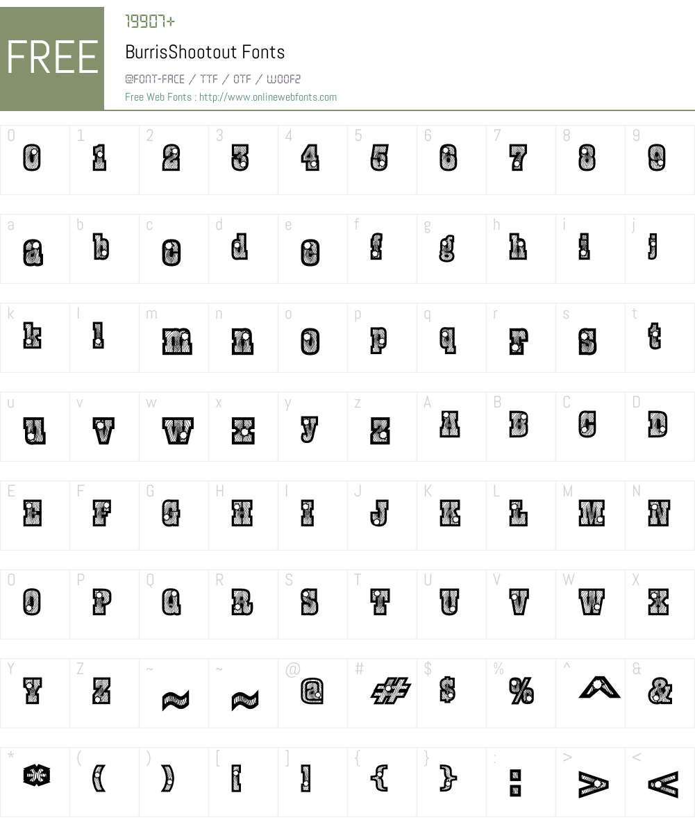 BurrisShootout Font Screenshots