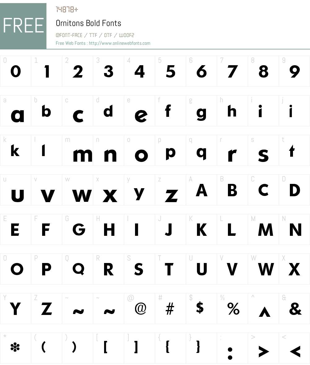 Ornitons Font Screenshots