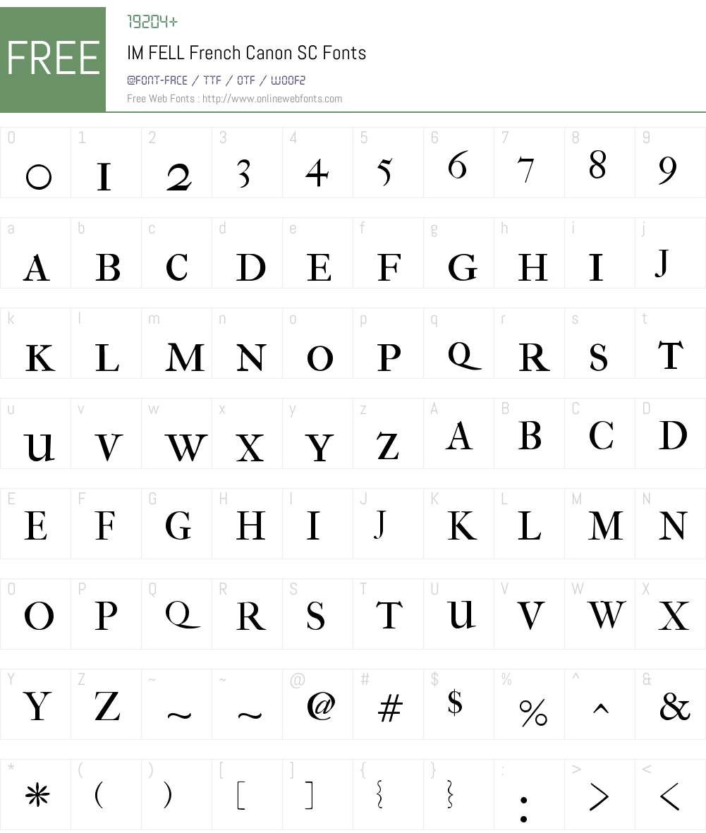 IM FELL French Canon SC Font Screenshots