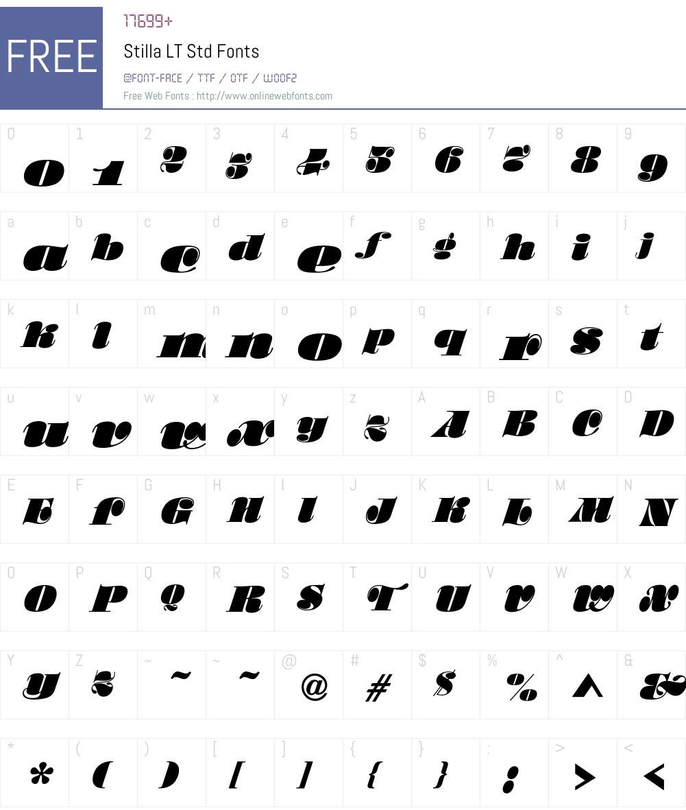 Stilla LT Std Font Screenshots