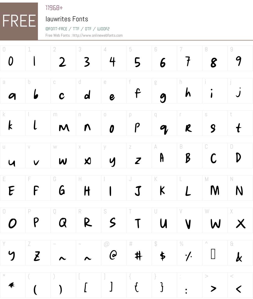lauwrites Font Screenshots