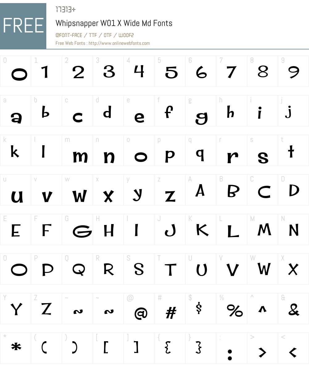 WhipsnapperW01-XWideMd Font Screenshots
