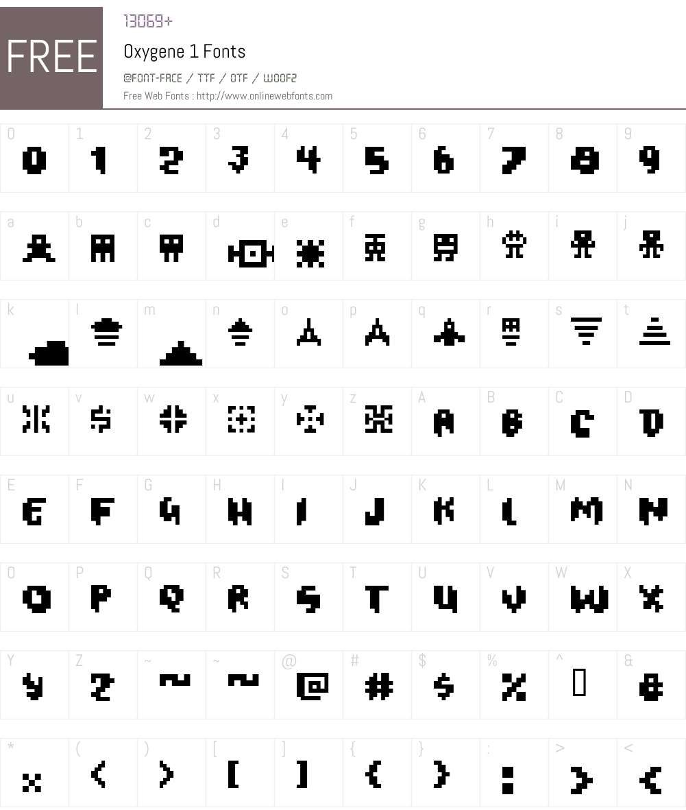 Oxygene 1 Font Screenshots