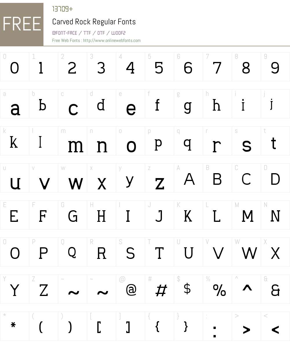 Carved Rock Font Screenshots