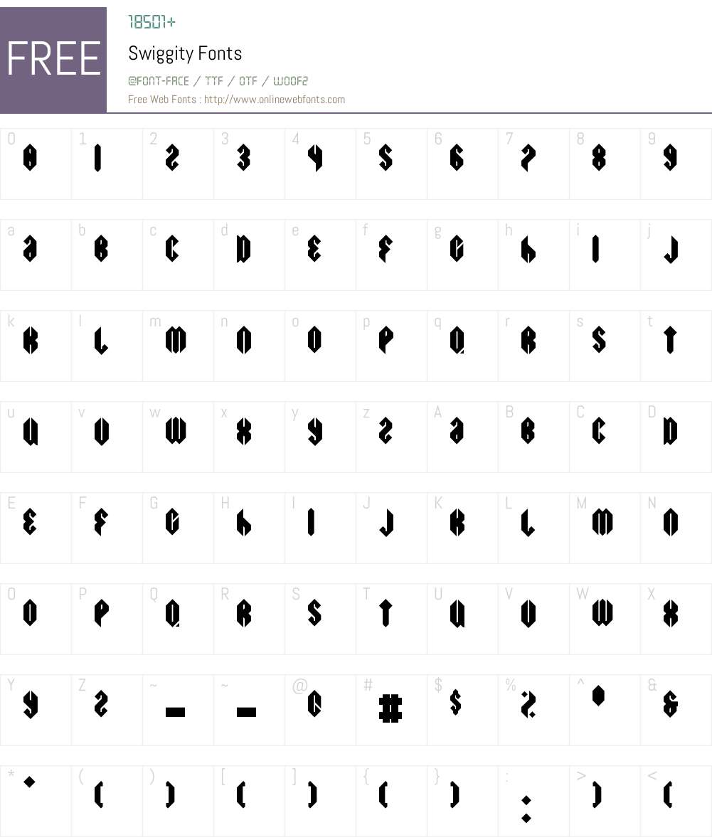 Swiggity Font Screenshots