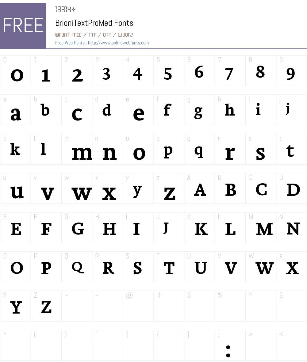 Brioni Text Pro Med Font Screenshots