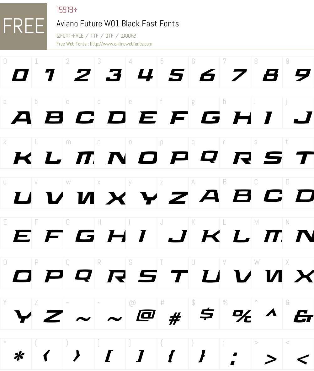 Aviano Future Black Fast Font Screenshots