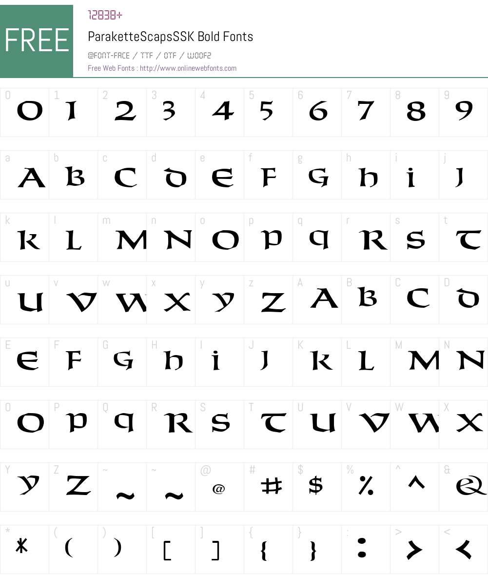 ParaketteScapsSSK Font Screenshots
