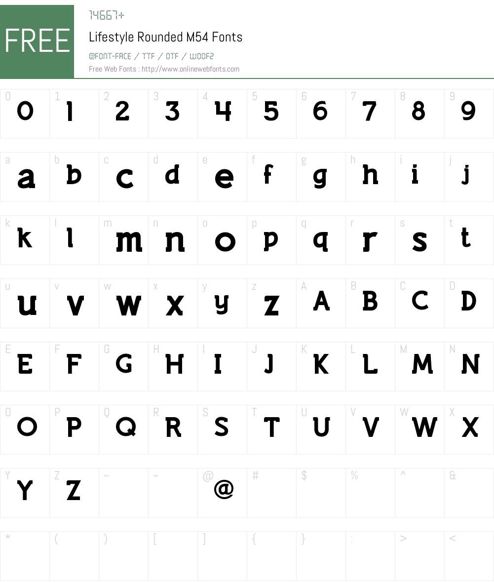 Lifestyle Rounded M54 Font Screenshots