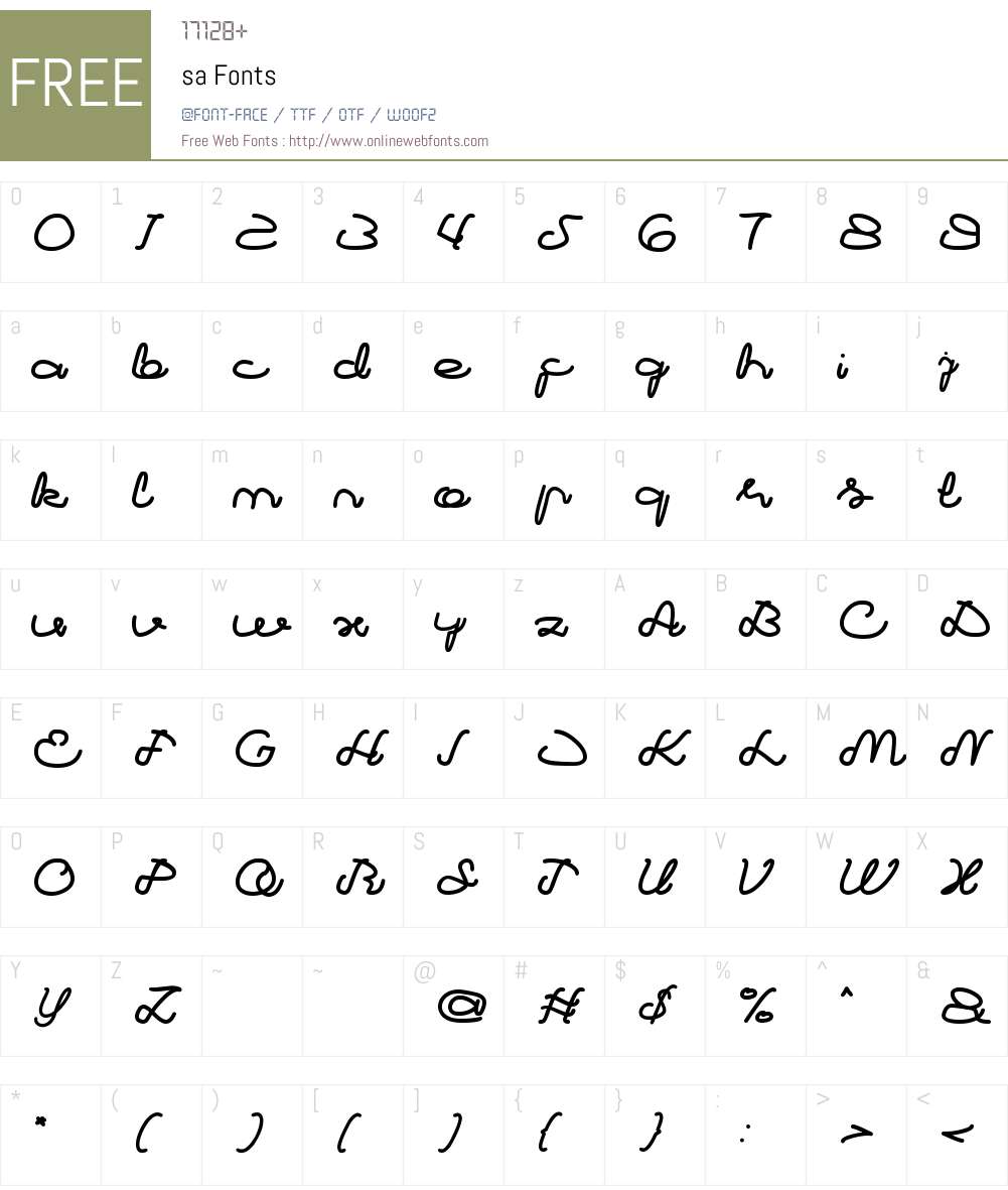 sa Font Screenshots
