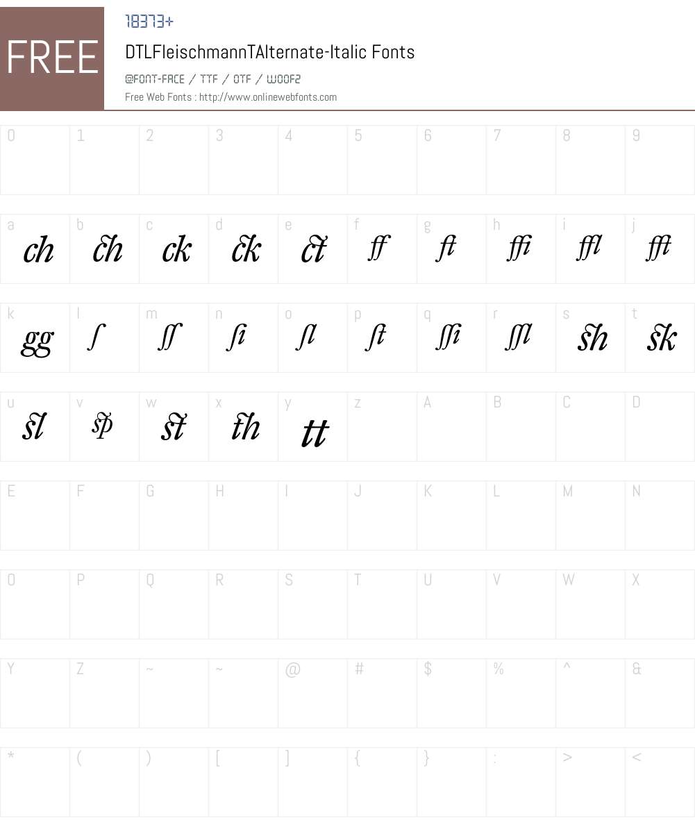 DTLFleischmannTAlternate Font Screenshots