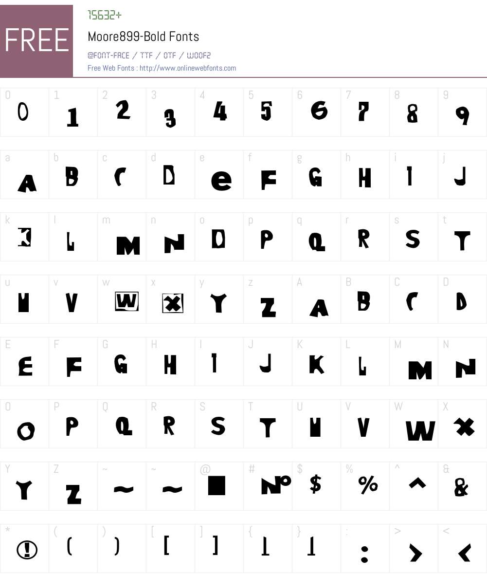 Moore899 Font Screenshots