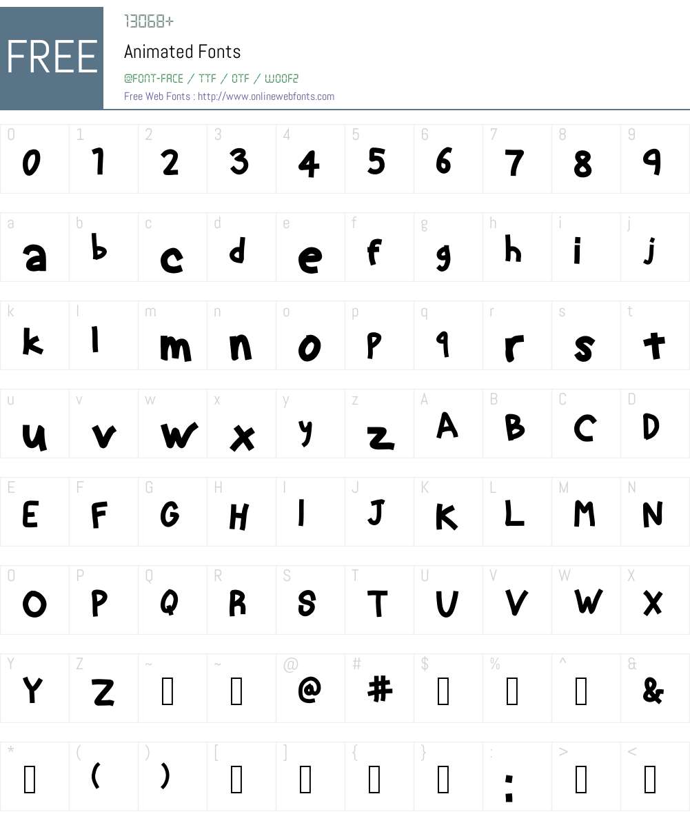 Animated Font Screenshots