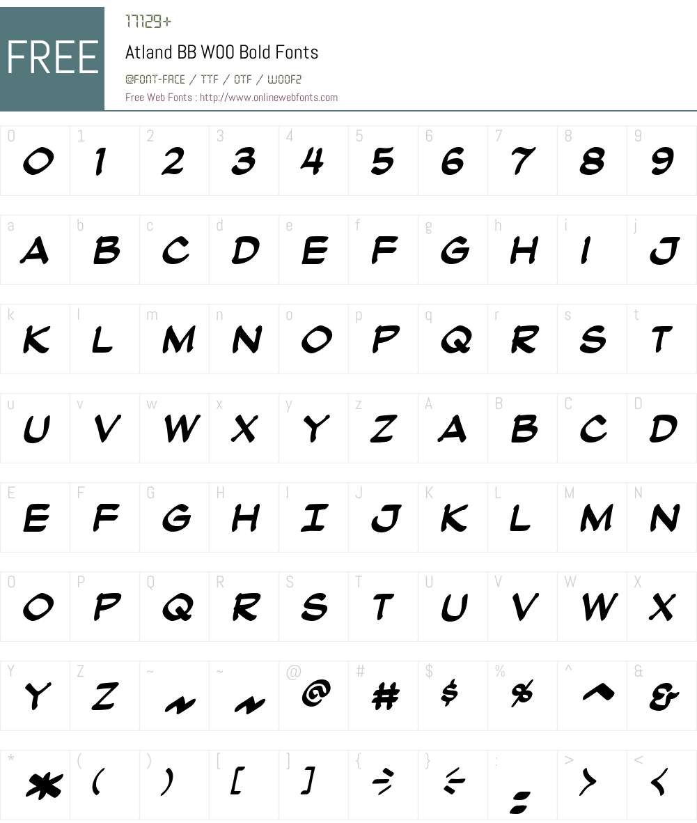 Atland BB Font Screenshots
