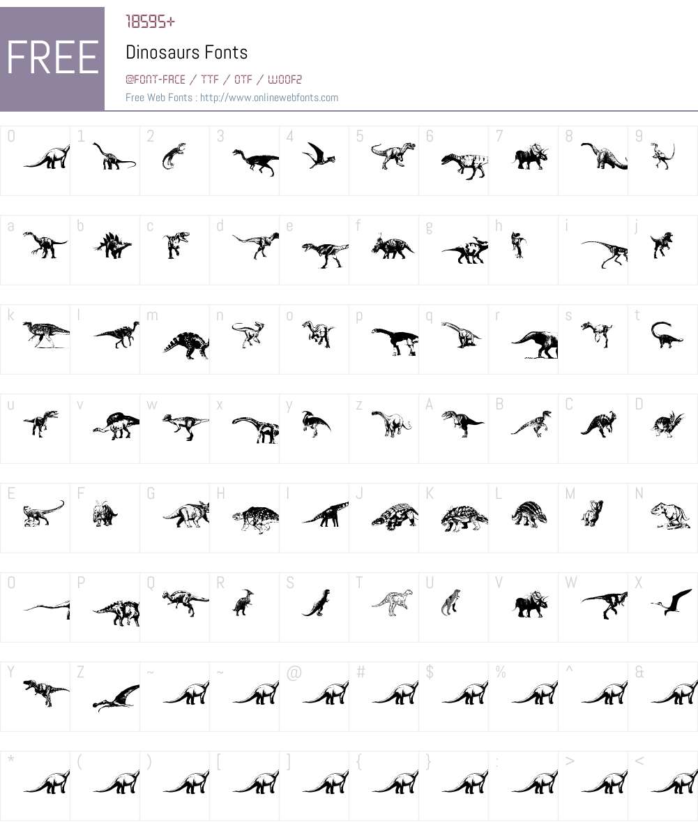 Dinosaurs Font Screenshots
