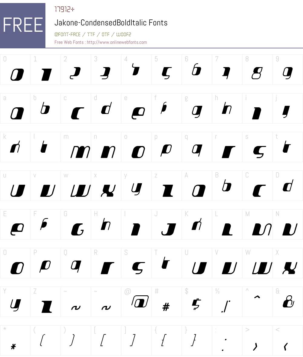 Jakone Font Screenshots