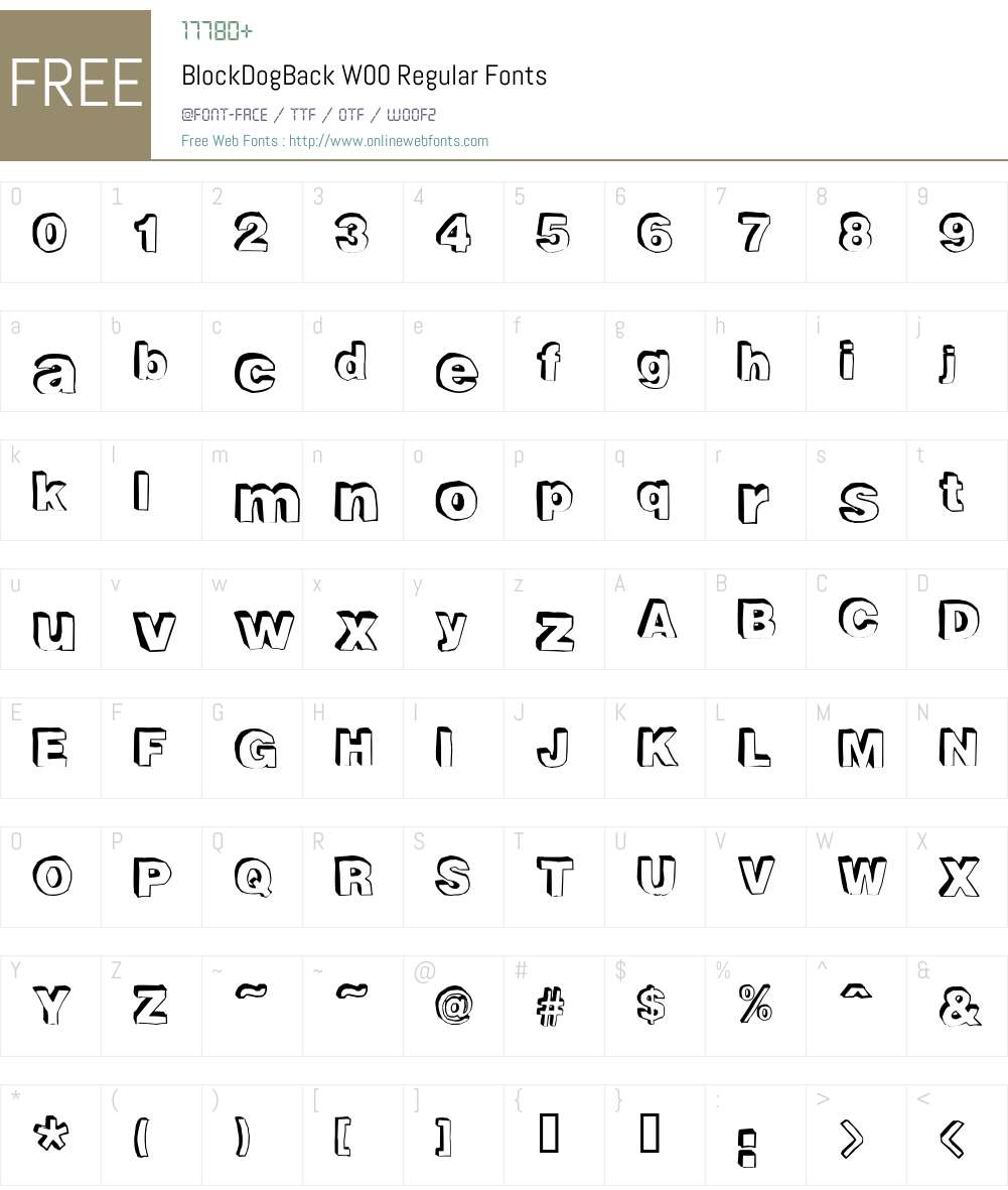 BlockDogBack Font Screenshots