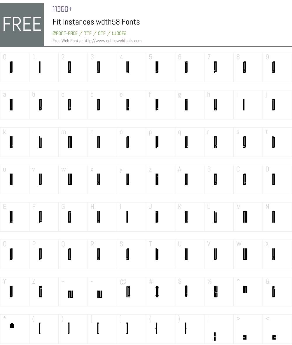Fit Instances wdth58 Font Screenshots
