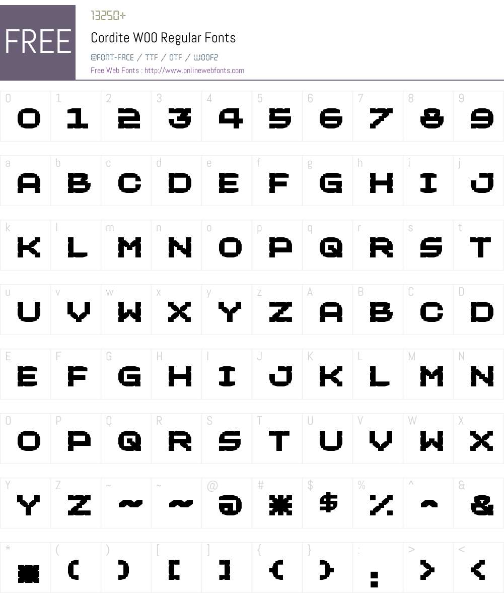 CorditeW00-Regular Font Screenshots