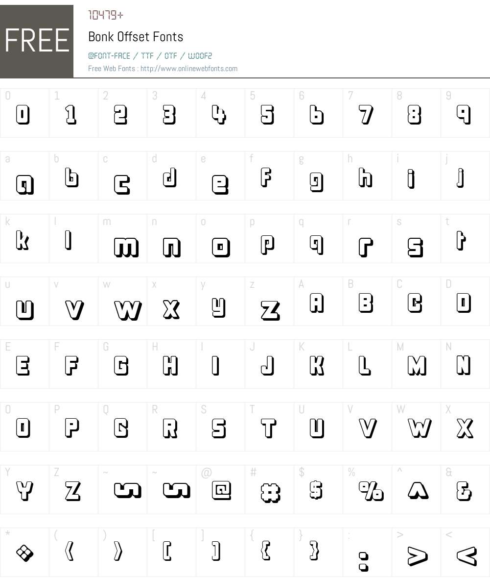 Bonk Offset Font Screenshots